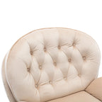 Fauteuil d'appoint pivotant moderne beige de 31,7 po avec pouf
