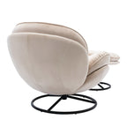 Fauteuil d'appoint pivotant moderne beige de 31,7 po avec pouf