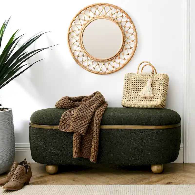 Banc de rangement ottoman, Banc de rangement capitonné pour bout de lit avec rangement et assise, Grand banc de rangement pour couvertures pour repose-pieds