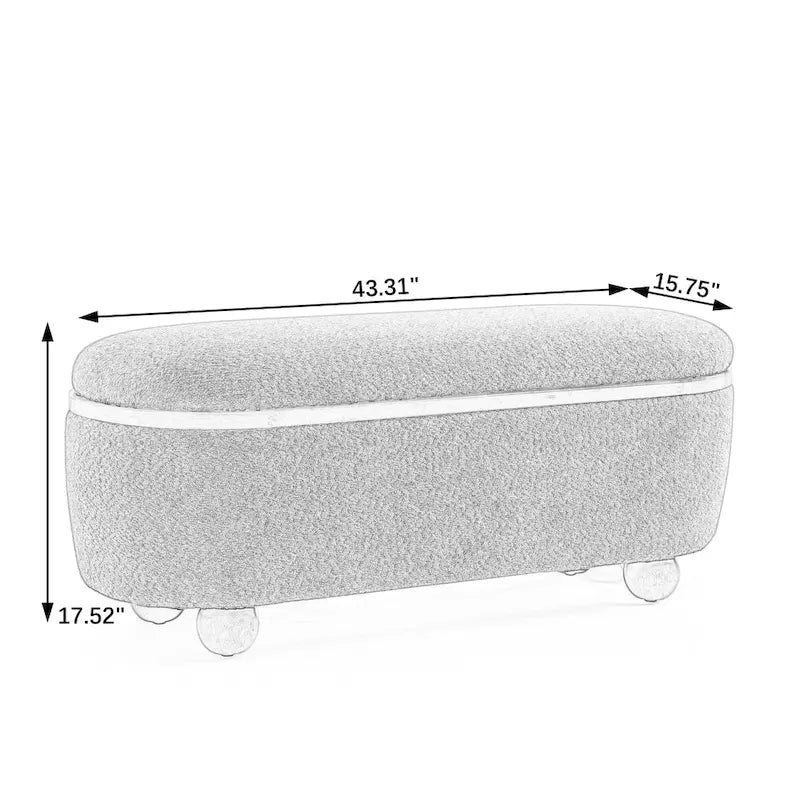 Banc de rangement ottoman, Banc de rangement capitonné pour bout de lit avec rangement et assise, Grand banc de rangement pour couvertures pour repose-pieds
