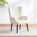 Fauteuil d'appoint moderne en similicuir PU crème 24,4 po