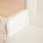 Fauteuil d'appoint moderne en similicuir PU crème 24,4 po