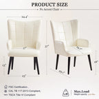 Fauteuil d'appoint moderne en similicuir PU crème 24,4 po
