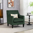 Emerald 26.77 Upholstered Arm Chair with Scooped Arms and Rubber Wood Legs