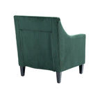 Fauteuil rembourré Emerald 26.77 avec accoudoirs creusés et pieds en bois d'hévéa