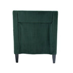 Fauteuil rembourré Emerald 26.77 avec accoudoirs creusés et pieds en bois d'hévéa