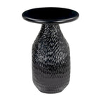 HomeRoots 20 Table d'appoint piédestal ronde en bois massif noir - 15' X '20.1' X '15