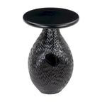 HomeRoots 20 Table d'appoint piédestal ronde en bois massif noir - 15' X '20.1' X '15