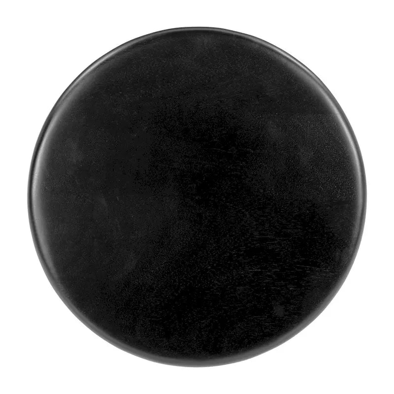 HomeRoots 20 Table d'appoint piédestal ronde en bois massif noir - 15' X '20.1' X '15
