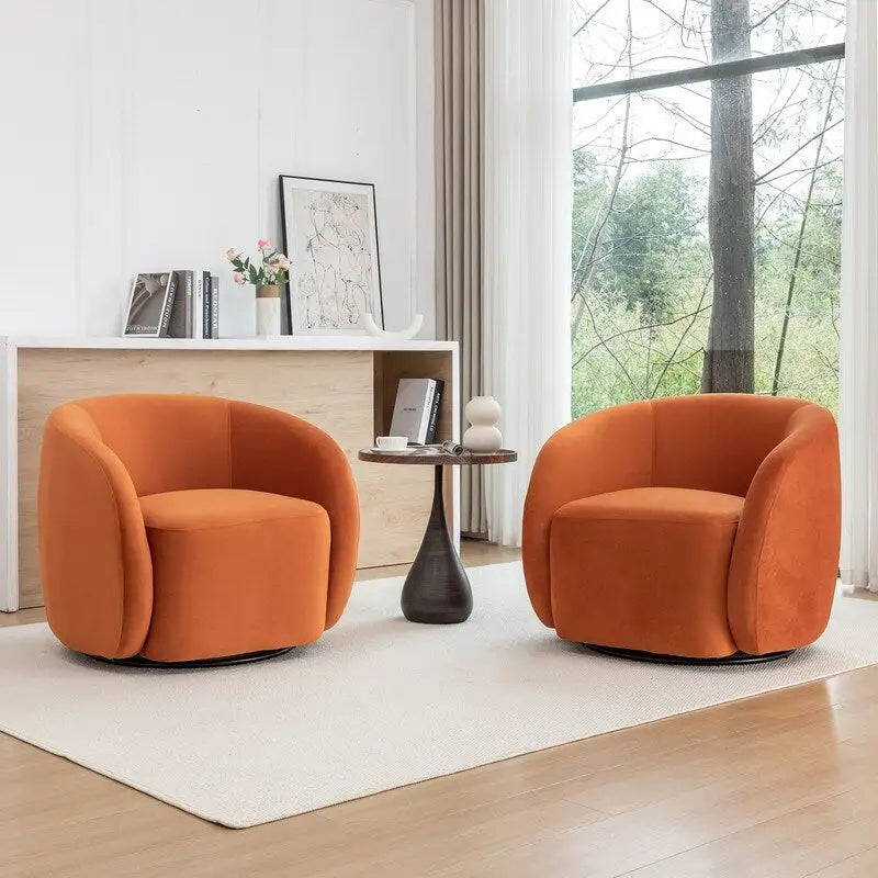 Fauteuil d'appoint pivotant à 360° en velours style glamour moderne