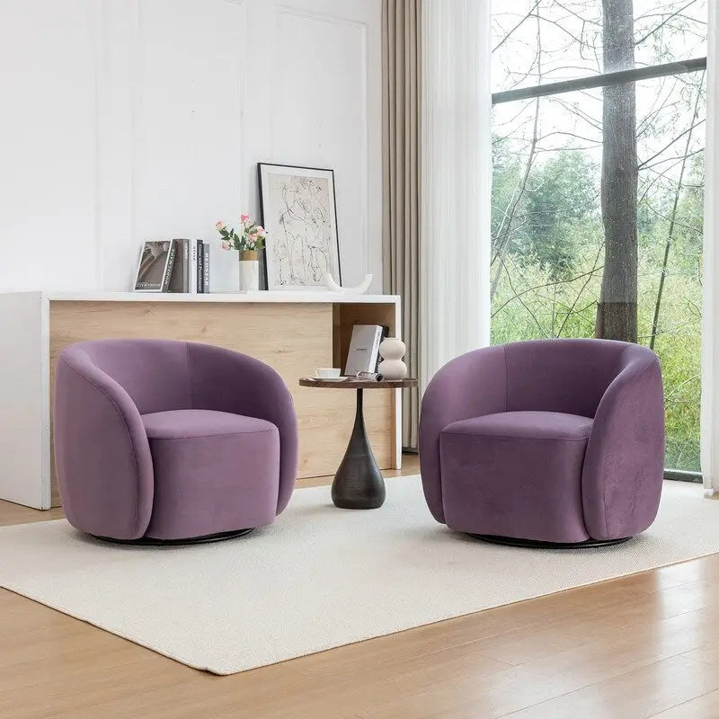 Fauteuil d'appoint pivotant à 360° en velours style glamour moderne