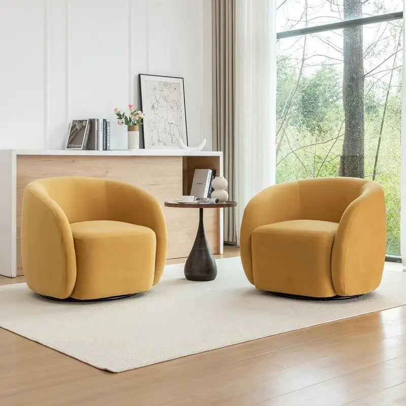 Fauteuil d'appoint pivotant à 360° en velours style glamour moderne