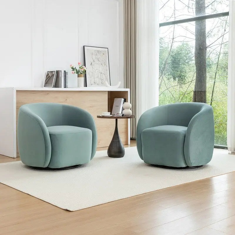 Fauteuil d'appoint pivotant à 360° en velours style glamour moderne