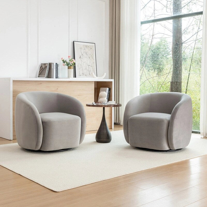 Fauteuil d'appoint pivotant à 360° en velours style glamour moderne