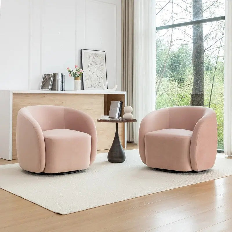 Fauteuil d'appoint pivotant à 360° en velours style glamour moderne