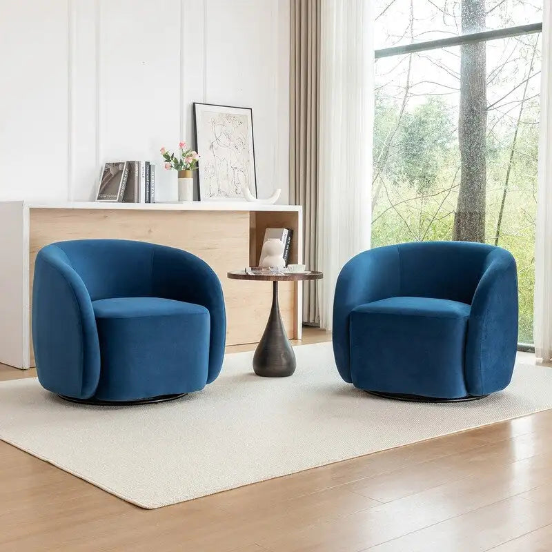 Fauteuil d'appoint pivotant à 360° en velours style glamour moderne