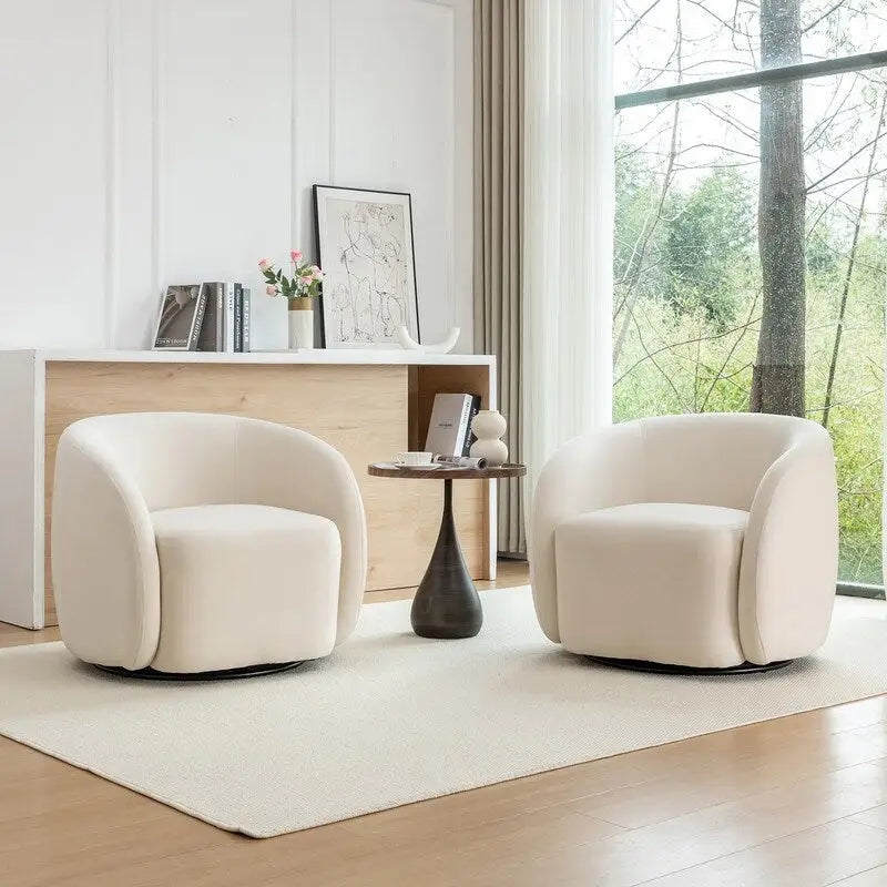 Fauteuil d'appoint pivotant à 360° en velours style glamour moderne
