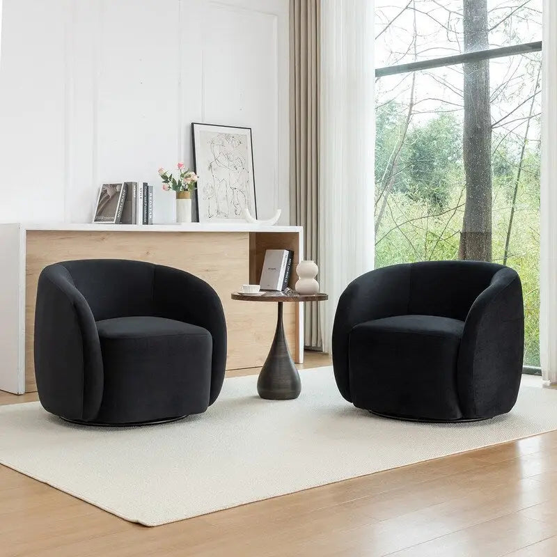 Fauteuil d'appoint pivotant à 360° en velours style glamour moderne