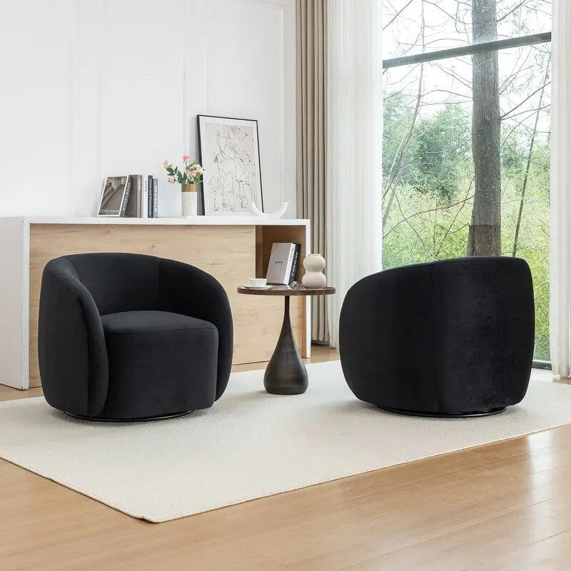 Fauteuil d'appoint pivotant à 360° en velours style glamour moderne