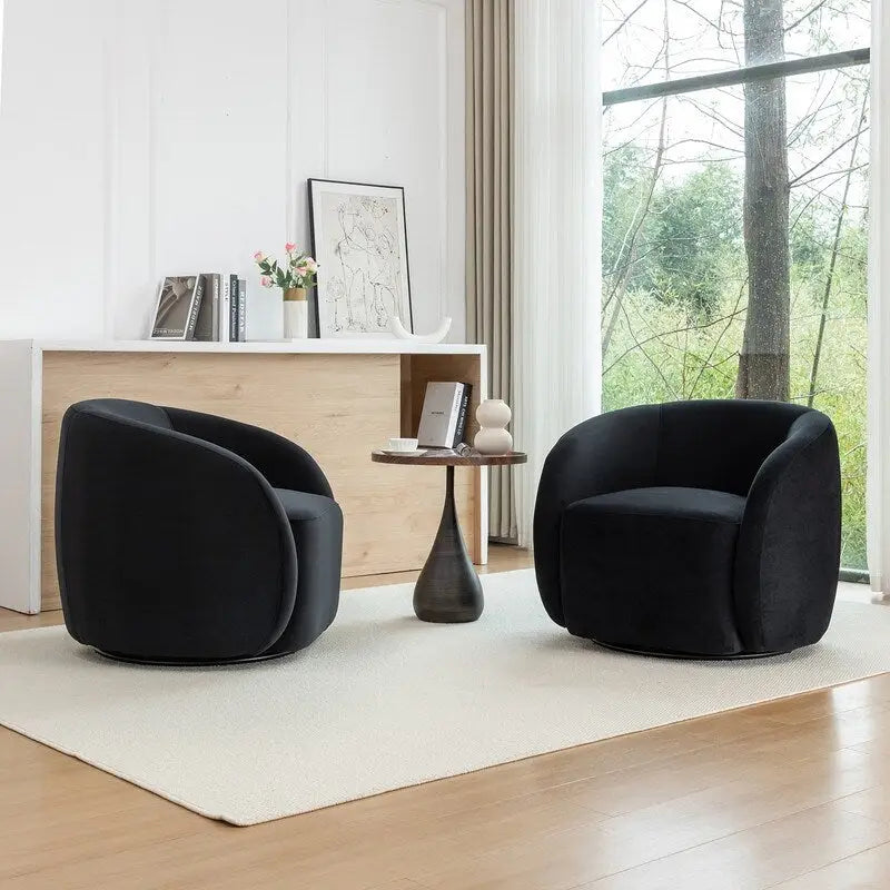 Fauteuil d'appoint pivotant à 360° en velours style glamour moderne