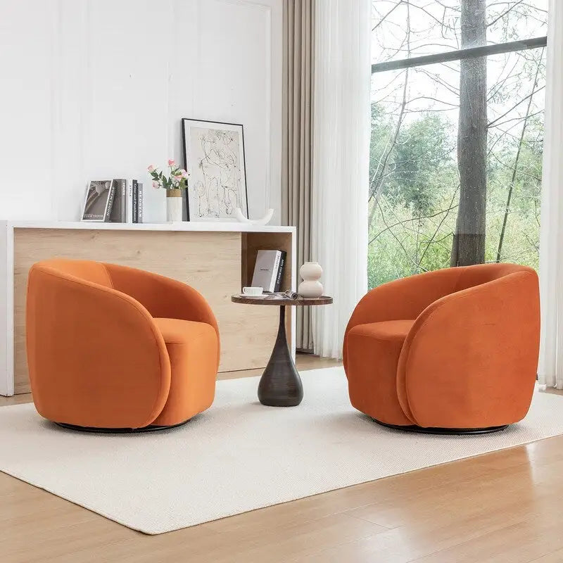 Fauteuil d'appoint pivotant à 360° en velours style glamour moderne