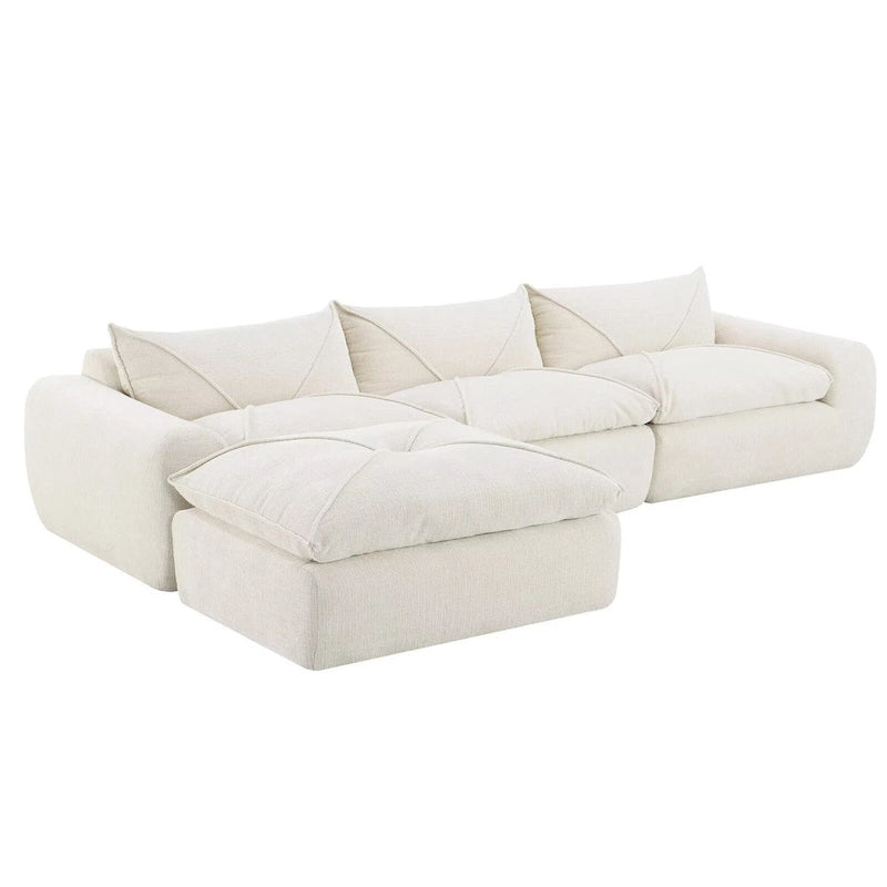 116 Canapé entièrement compressé avec mousse haute densité, chenille en particules
