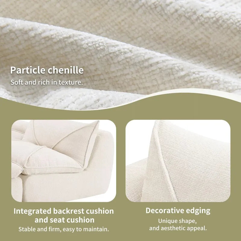 116 Canapé entièrement compressé avec mousse haute densité, chenille en particules