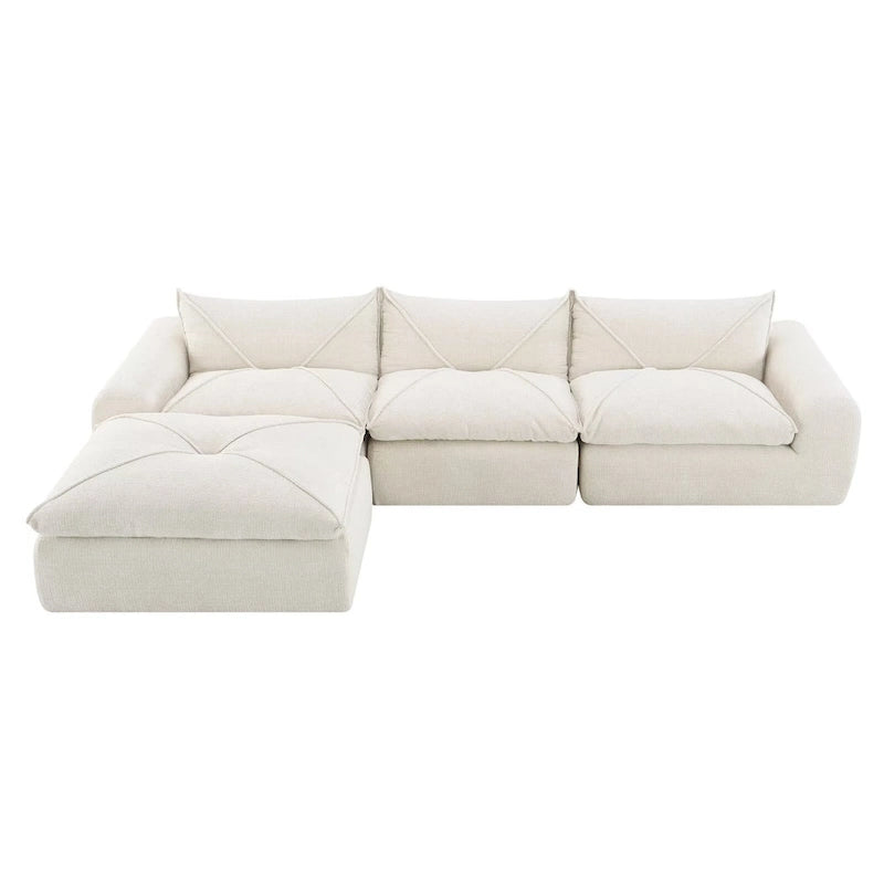 116 Canapé entièrement compressé avec mousse haute densité, chenille en particules