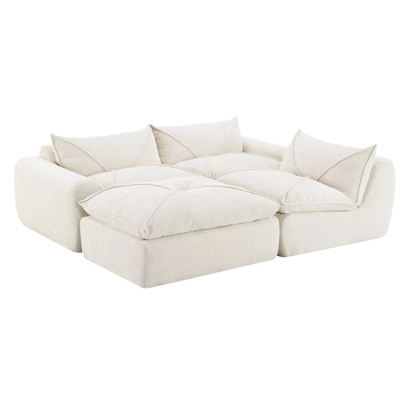 116 Canapé entièrement compressé avec mousse haute densité, chenille en particules