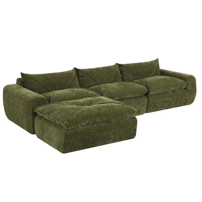 116 Canapé entièrement compressé avec mousse haute densité, chenille en particules