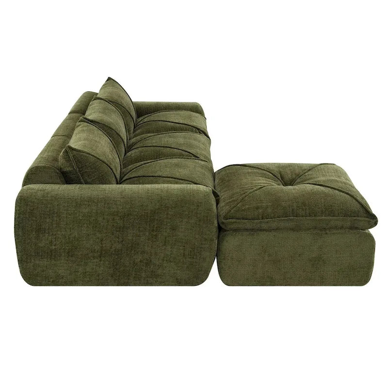 116 Canapé entièrement compressé avec mousse haute densité, chenille en particules