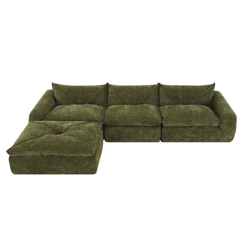116 Canapé entièrement compressé avec mousse haute densité, chenille en particules