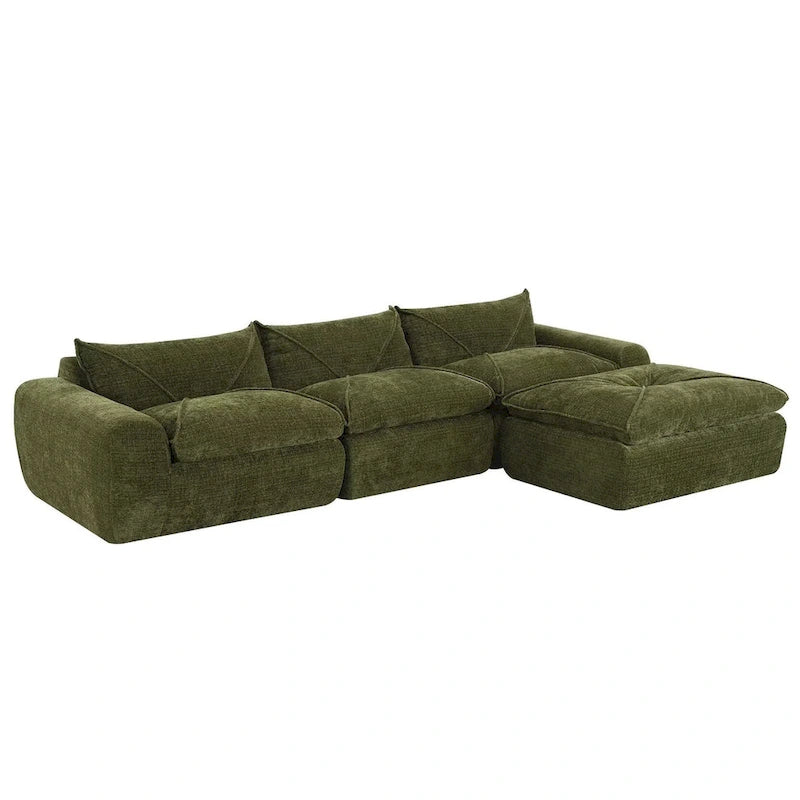 116 Canapé entièrement compressé avec mousse haute densité, chenille en particules