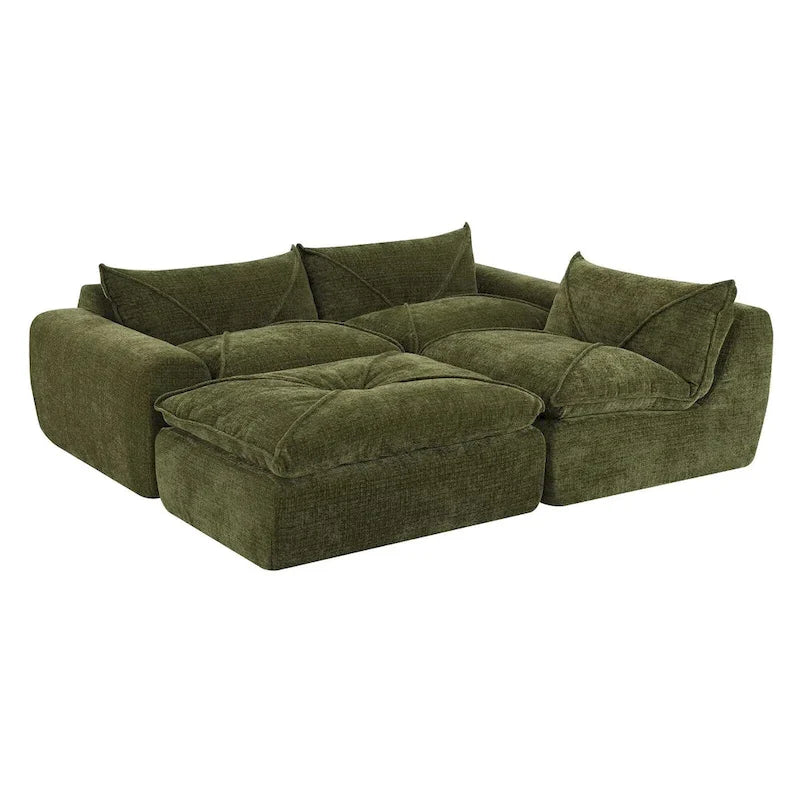 116 Canapé entièrement compressé avec mousse haute densité, chenille en particules