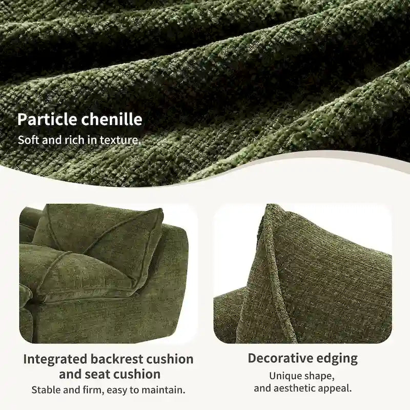 116 Canapé entièrement compressé avec mousse haute densité, chenille en particules