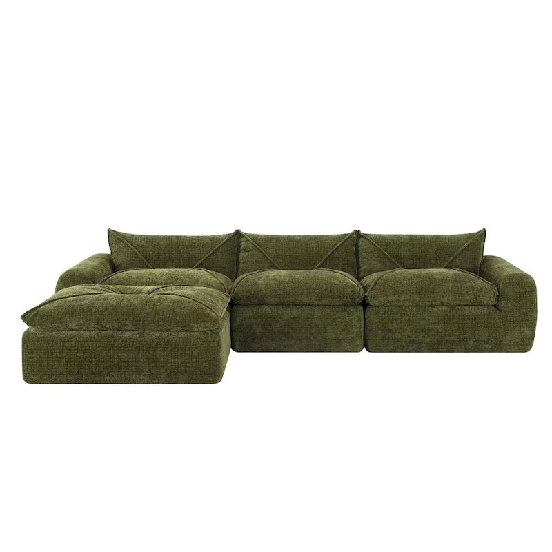 116 Canapé entièrement compressé avec mousse haute densité, chenille en particules