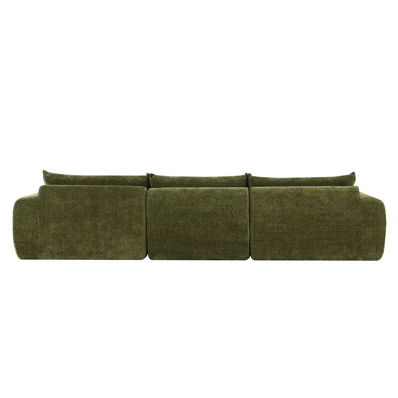 116 Canapé entièrement compressé avec mousse haute densité, chenille en particules
