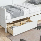 Lit de repos double en pin avec 2 tiroirs de rangement