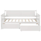 Lit de repos double en pin avec 2 tiroirs de rangement
