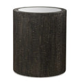 Mirrored Top Drum End Accent Table - 25 - Black