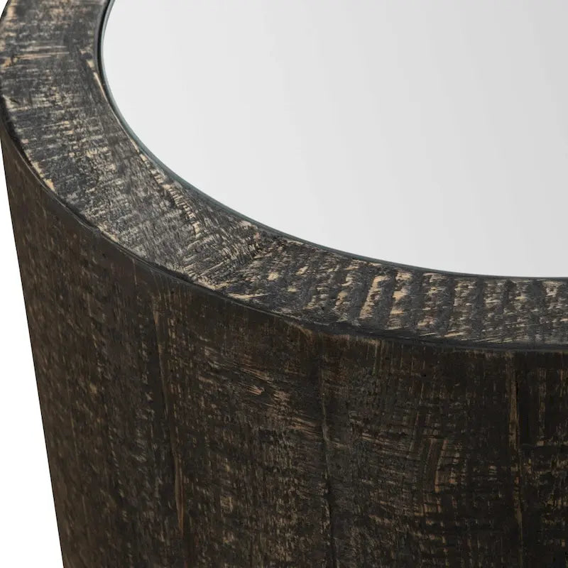 Table d'appoint avec plateau miroir - 25 - Noir
