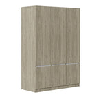 Armoire penderie indépendante pour chambre à coucher avec tringle à vêtements et 6 portes en bois
