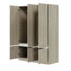 Armoire penderie indépendante pour chambre à coucher avec tringle à vêtements et 6 portes en bois