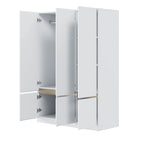 Armoire penderie indépendante pour chambre à coucher avec tringle à vêtements et 6 portes en bois