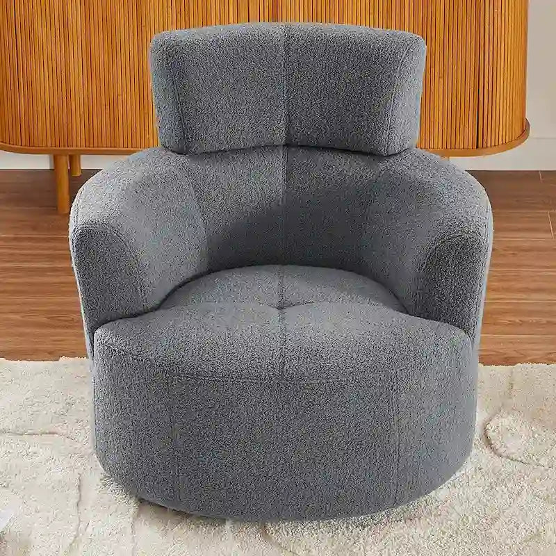 Fauteuil pivotant à 360° en tissu, fauteuil d'appoint crapaud