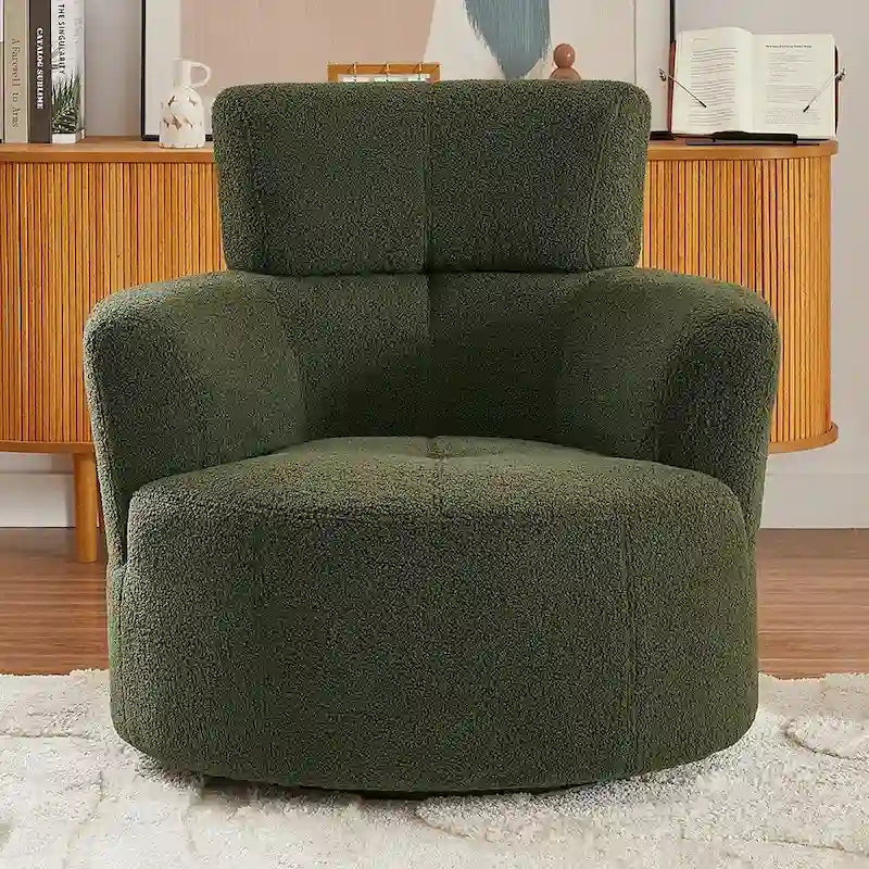 Fauteuil pivotant à 360° en tissu, fauteuil d'appoint crapaud