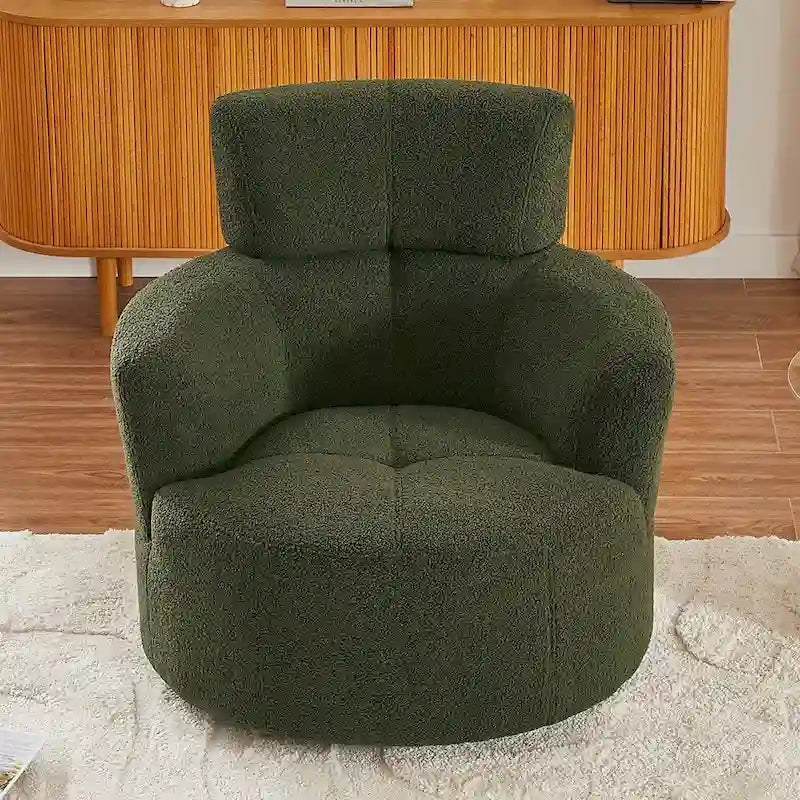 Fauteuil pivotant à 360° en tissu, fauteuil d'appoint crapaud
