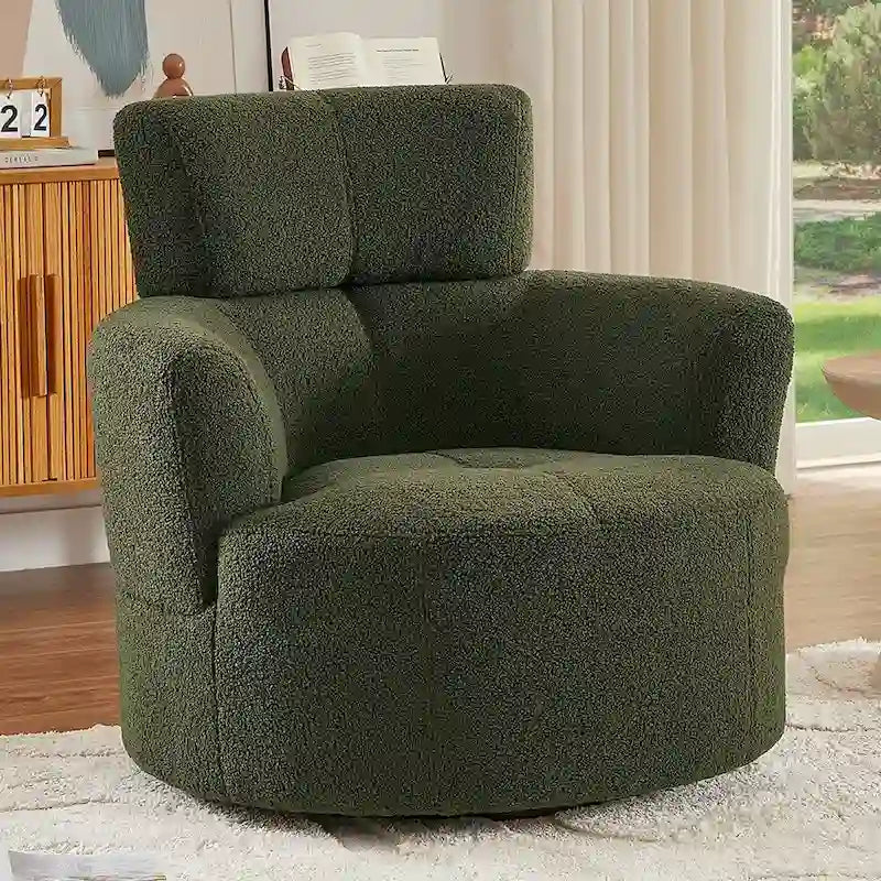 Fauteuil pivotant à 360° en tissu, fauteuil d'appoint crapaud