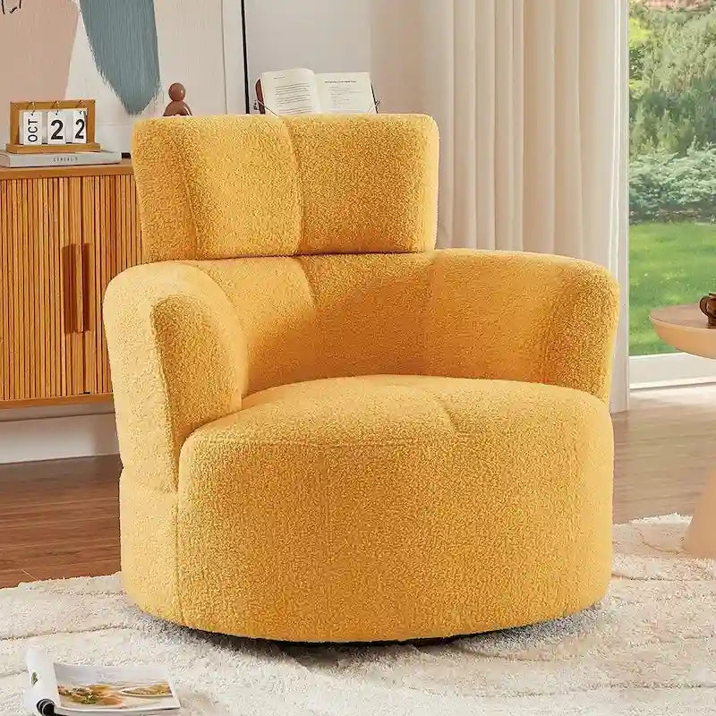 Fauteuil pivotant à 360° en tissu, fauteuil d'appoint crapaud
