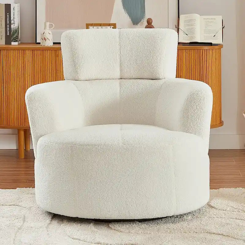 Fauteuil pivotant à 360° en tissu, fauteuil d'appoint crapaud